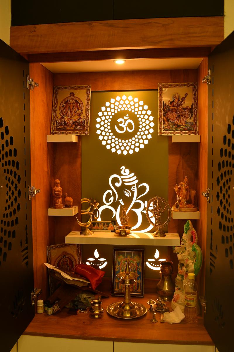 Pooja Room lighting and Interior