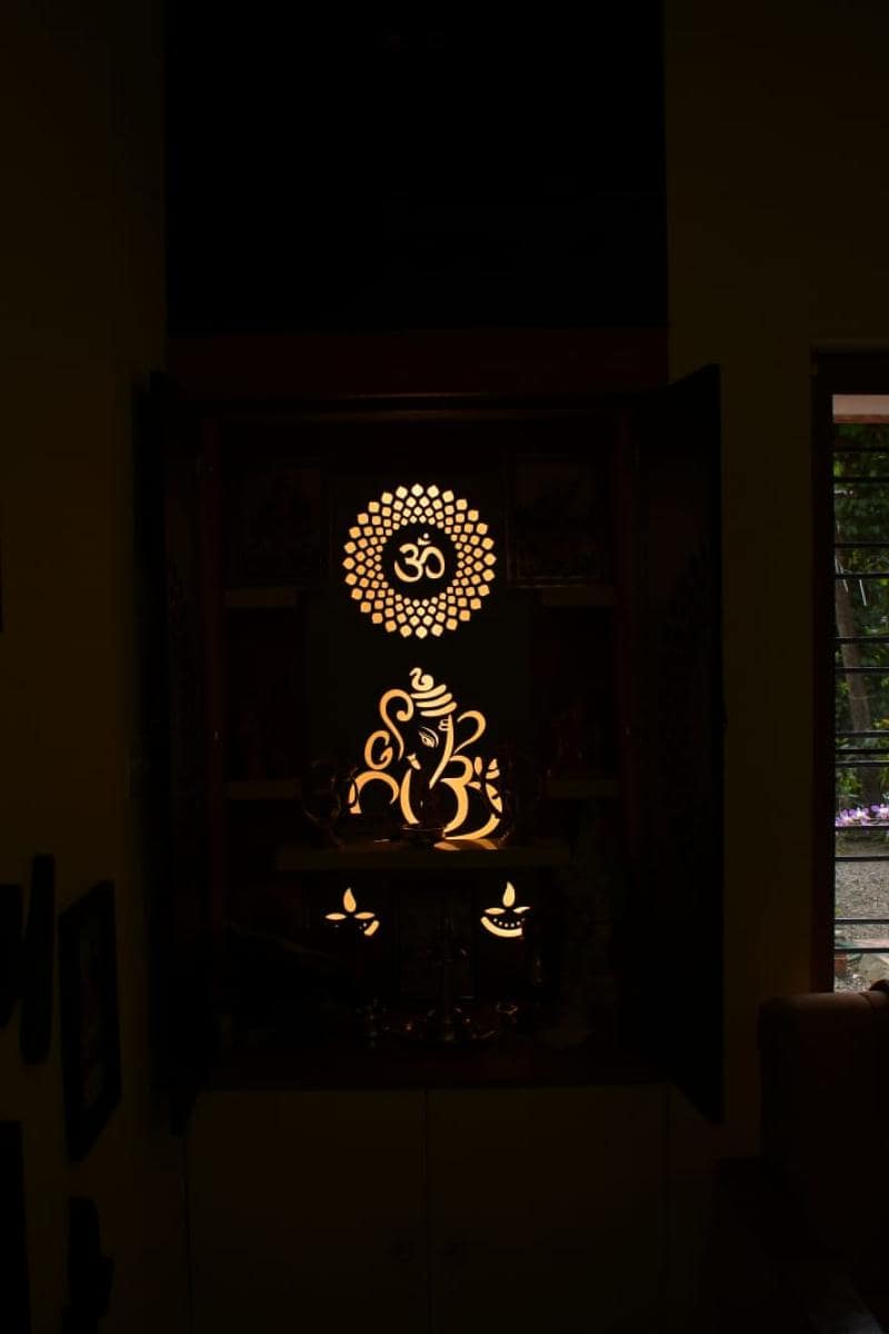 Pooja Room lighting and Interior	